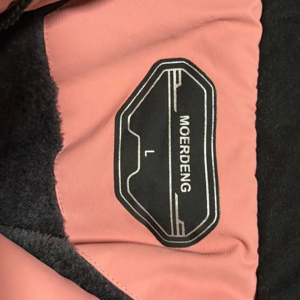 Moerdeng embroidered pink ski jacket